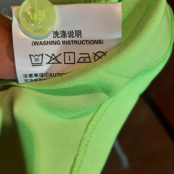 Peak Running Sport Athletic Lime Green Polo P Coolfree - Picture 9 of 10